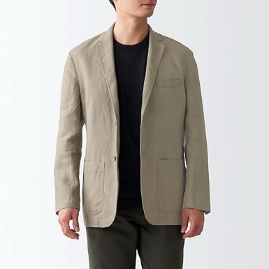 Amazon.co.jp: [無印良品] フレンチリネンジャケット 生成 紳士XL